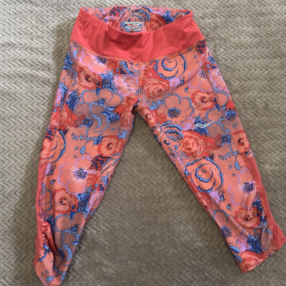 Exercise Leggings Multicolor Floral Cropped Women's Size XS Yoga Running‎ Biking